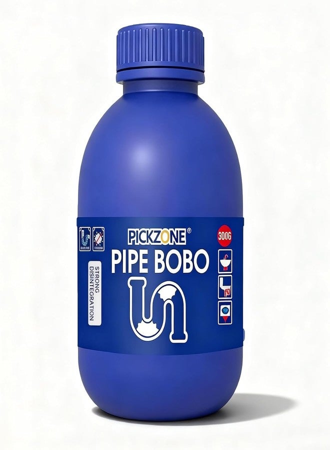 PICKZONE Pipe Bobo Drain Cleaner, 300g, Professional Strength Pipe Dredging Formula for Kitchen Sinks, Shower Drains, Tubs, Dissolves Blockages (1Pcs) - Image 1